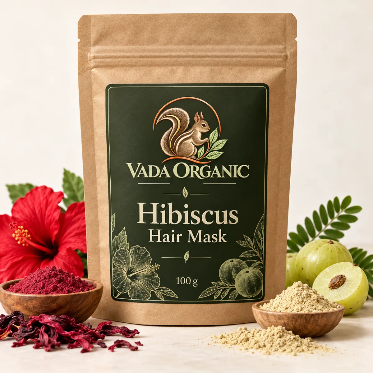 Vada Organic Hibiscus Hair Mask 100 g proposed packaging
