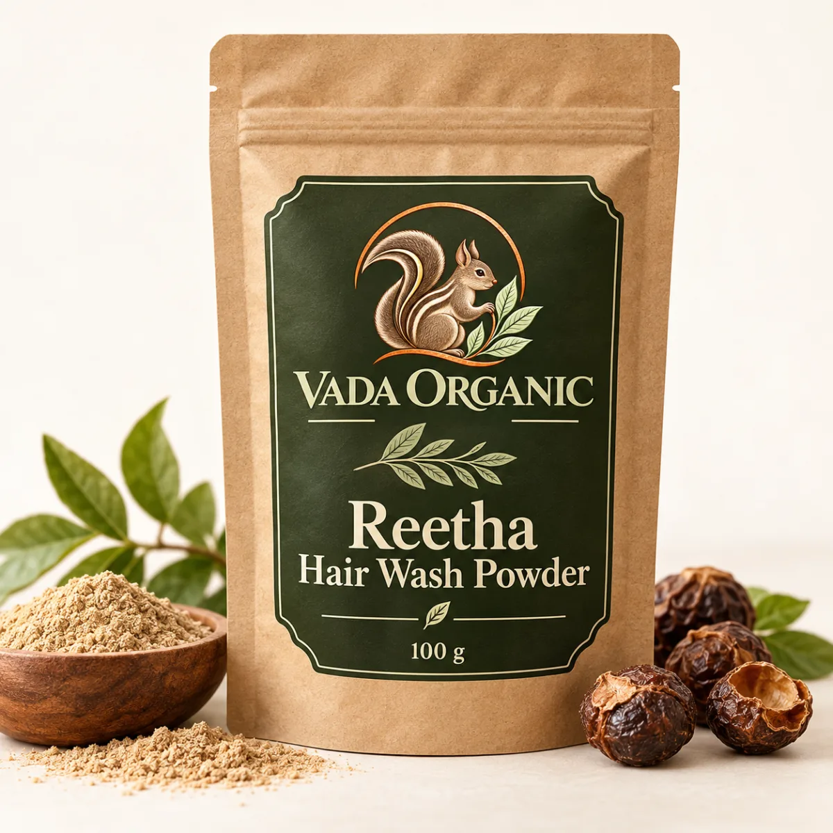 Vada Organic Reetha Hair Wash Powder 100 g proposed packaging