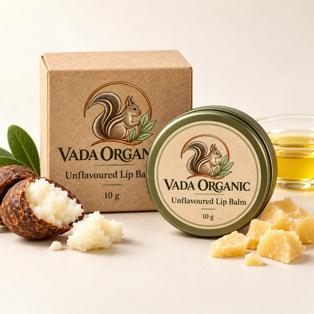 Vada Organic Unflavoured Lip Balm 10 g proposed packaging